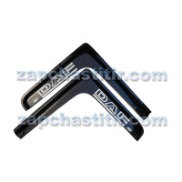 Ветровики DAF XF 95 с надписью cеребро