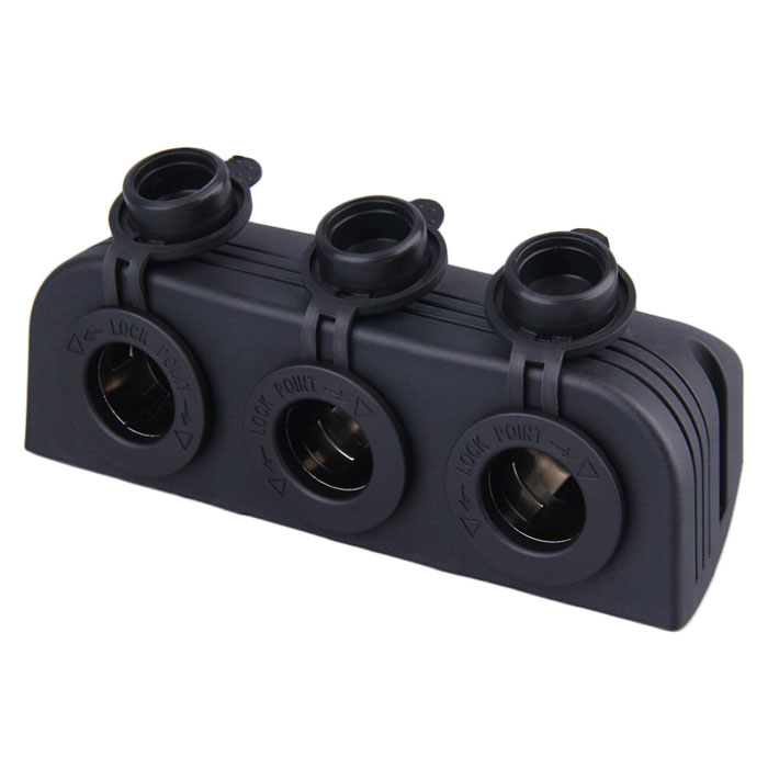 Панель накладна, 3 гнізда прикурювача 12/24В Панель накладна, 3 гнізда прикурювача 12/24В