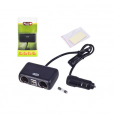 Розгалужувач прикурювача на 2 гнізда з проводом + 2USB 5V 2400mA 12/24В Розгалужувач прикурювача на 2 гнізда з проводом + 2USB 5V 2400mA 12/24В