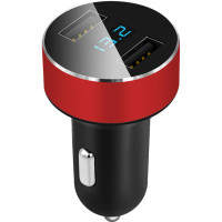 Автомобільний зарядний пристрій у прикурювач з вольтметром, 12В/24В, синій Автомобільний зарядний пристрій у прикурювач з вольтметром, 12В/24В, синій