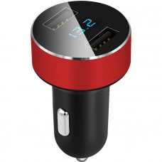 Автомобільний зарядний пристрій у прикурювач з вольтметром, 12В/24В, синій Автомобільний зарядний пристрій у прикурювач з вольтметром, 12В/24В, синій