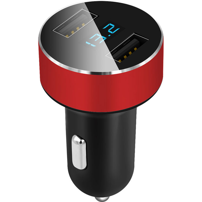 Автомобільний зарядний пристрій у прикурювач з вольтметром, 12В/24В, синій Автомобільний зарядний пристрій у прикурювач з вольтметром, 12В/24В, синій